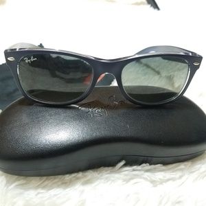 Ray Ban Blue Wayfarers with Case & Cloth